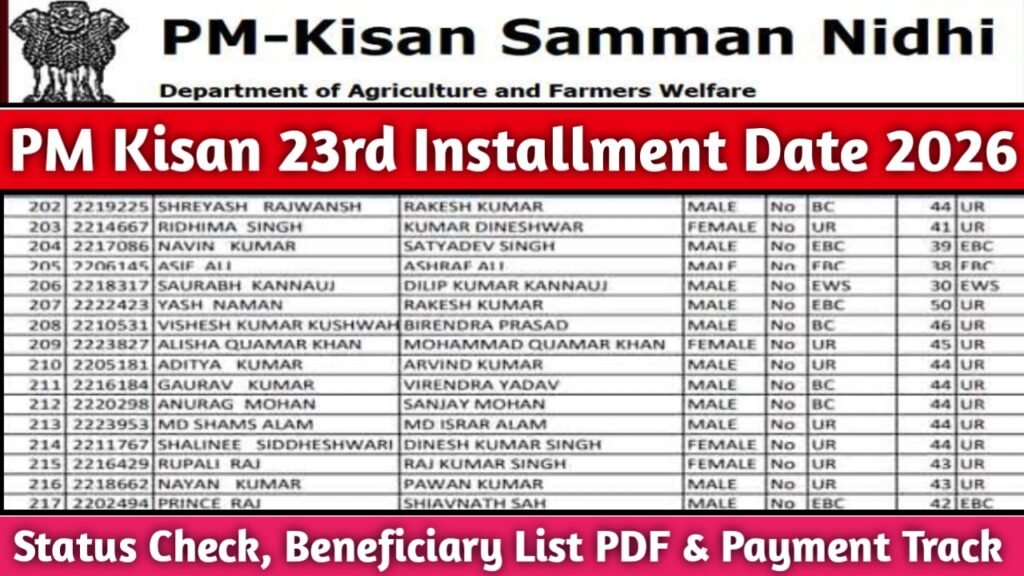 PM Kisan 23rd Installment Date 2026